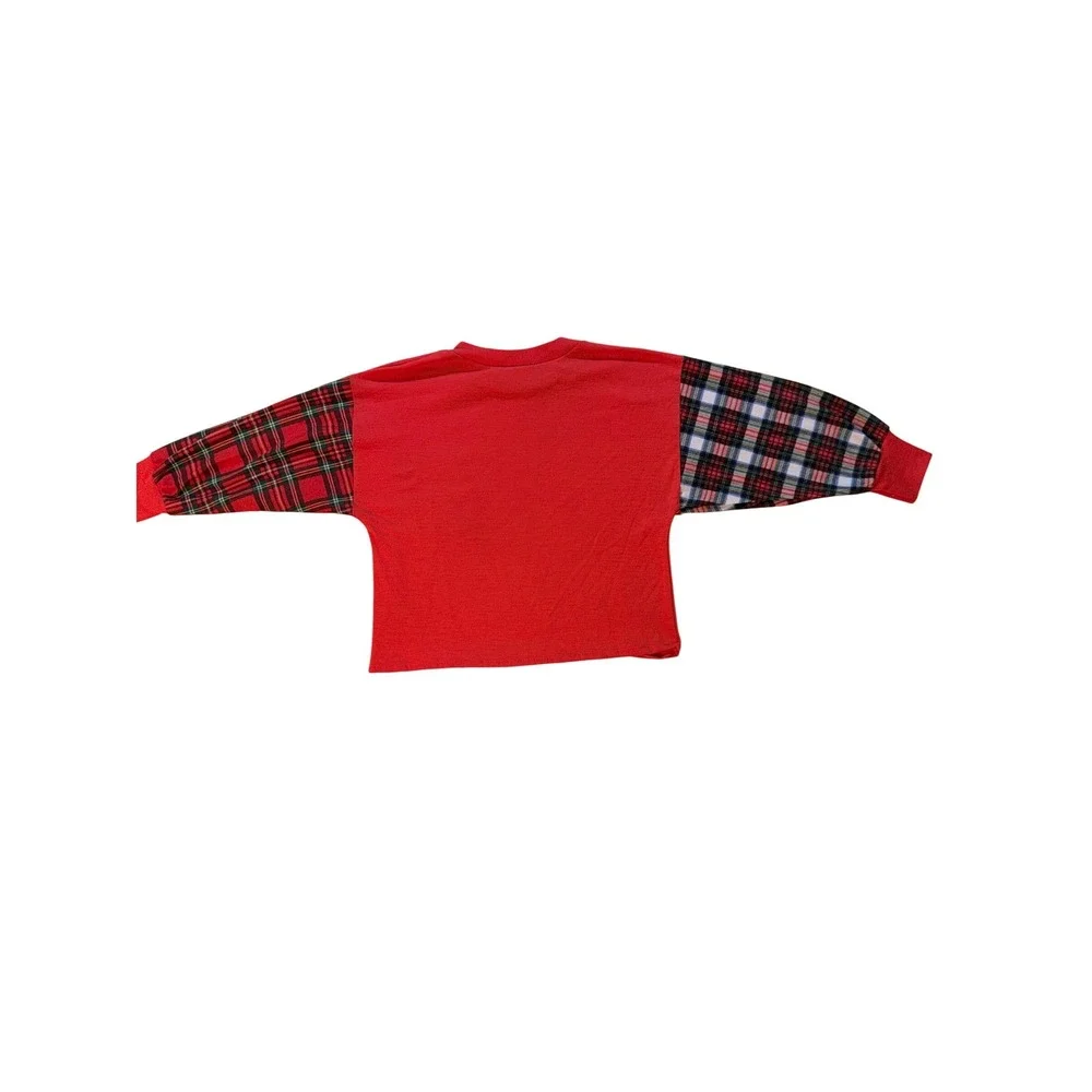 Vintage Kid Duds Kids Red‎ Plaid Pajama Set Size 6 Long Sleeve Shirt Shorts USA